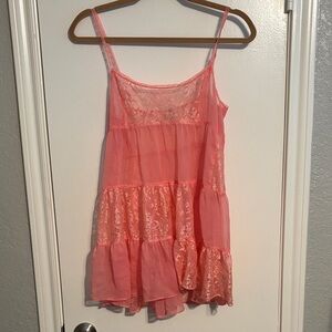 Free People Pink Lace Chemise
